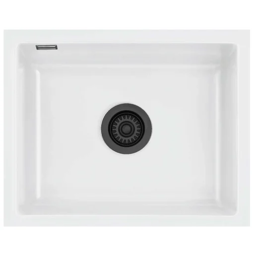 Lavabo Mera 50U køkkenvask, 55,1x44x1 cm, mat hvid/sort