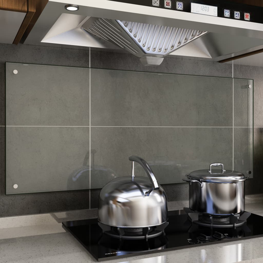 vidaXL stænkplade til køkkenet 120 x 50 cm hærdet glas transparent