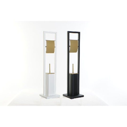 Toiletpapirholder DKD Home Decor Sort Gylden Rustfrit stål Hvid (20 x 20 x 80 cm) (2 pcs)