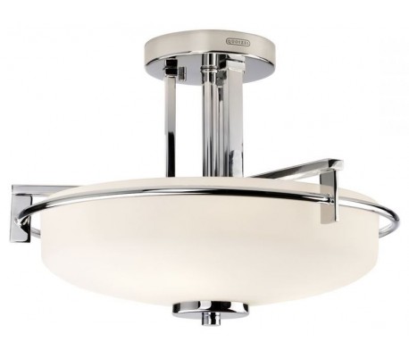 Taylor Badeværelseslampe i stål og glas Ø41,6 cm 3 x G9 LED - Poleret krom/Hvid
