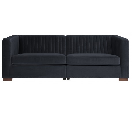 Moderne sofa i velour 215 cm - Varm navyblå