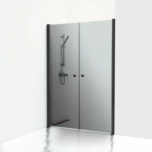 Svedbergs Skoga dobbelt brusedøre 138 cm, røget glas