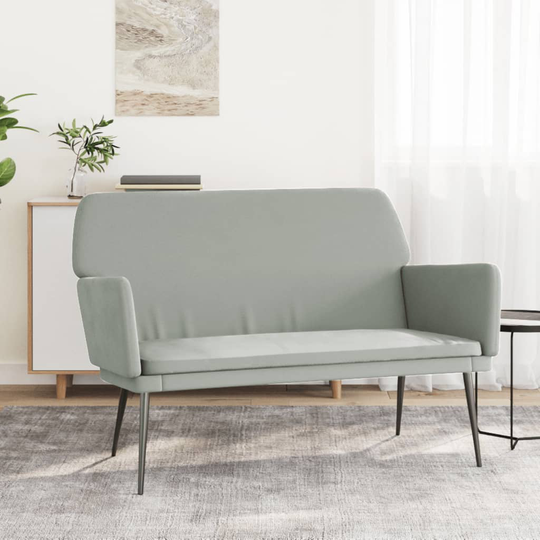 vidaXL bænk 108x79x79 cm velour lysegrå