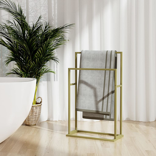 vidaXL fritstående håndklædeholder 48x24x78,5 cm jern guldfarvet
