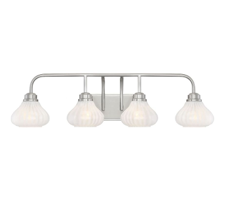 Darlington 4 Badeværelseslampe B86 cm - Satineret nikkel/Opalhvid