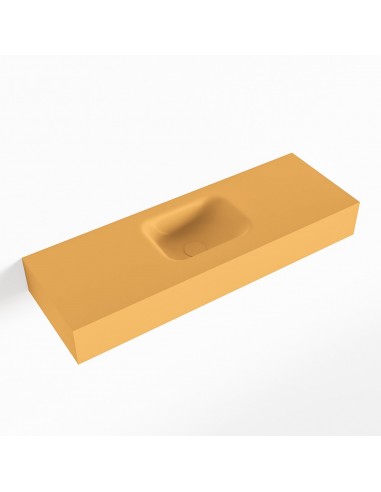 LEX væghængt håndvask 90 x 30 cm Solid surface - Okker