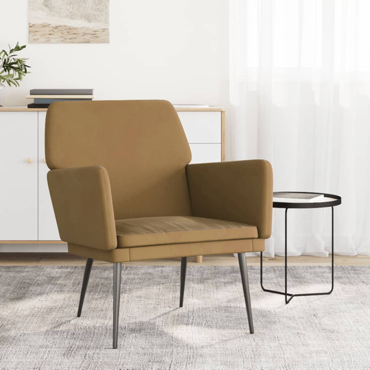 vidaXL lænestol 62x79x79 cm velour brun