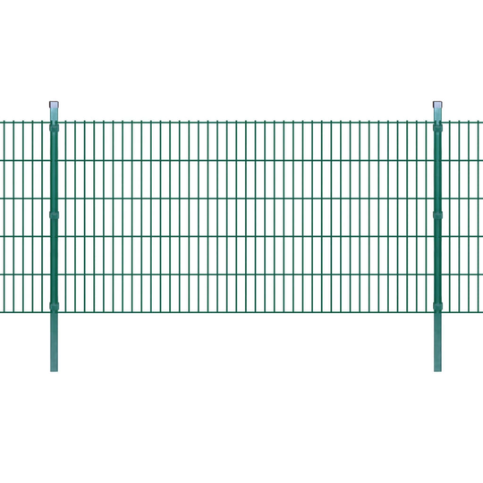 vidaXL 2D paneler og pæle til havehegn, 2.008x1.030 mm, 38 m, grønne