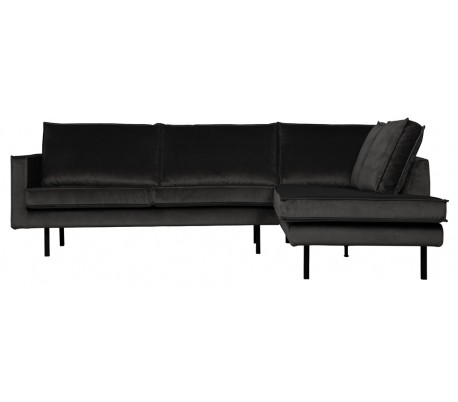 Rodeo Hjørnesofa højrevendt i velour 266 x 213 cm - Antracit