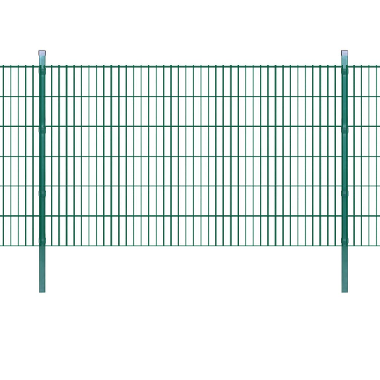vidaXL 2D paneler og pæle til havehegn, 2.008x1.230 mm, 4 m, grønne