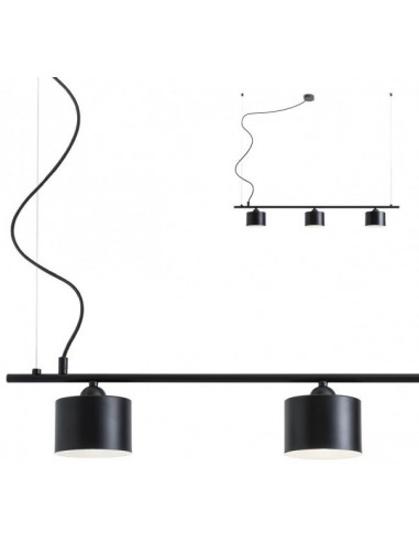 MILLER Langbordspendel i metal B110 cm 3 x E27 - Mat sort