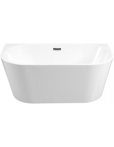 VICA Vægmonteret badekar 170 x 80 cm Akryl - Blank hvid/Krom