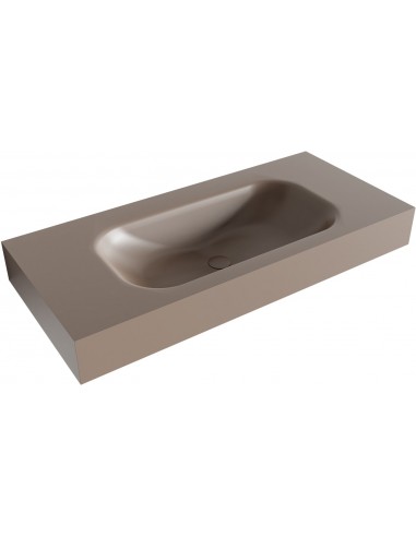 BIG SMALL væghængt håndvask 100 x 46 cm Solid surface - Røg