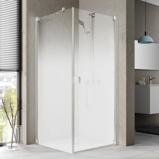 Kermi Raya TOL brusevæg 90x200 cm, venstrevendt, til brusedør 1KR, klart glas/160 cm frostet glas