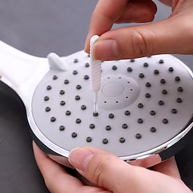 10 stk. brusehoved hul rengøringsbørste hvid lille børste porespalte ren anti-tilstopning nylon til hjemmet daglig anti-blokerende multifunktionel renseskraber