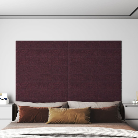 vidaXL vægpaneler 12 stk. 90x15 cm 1,62 m² stof lilla
