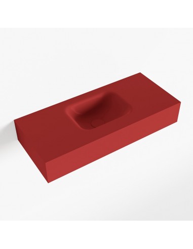 LEX væghængt håndvask 70 x 30 cm Solid surface - Rød
