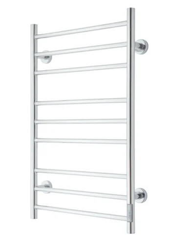 TVS Eldo 9 L håndklædetørrer m/timer, el-tilslutning, 860 x 530 mm, poleret rustfrit stål