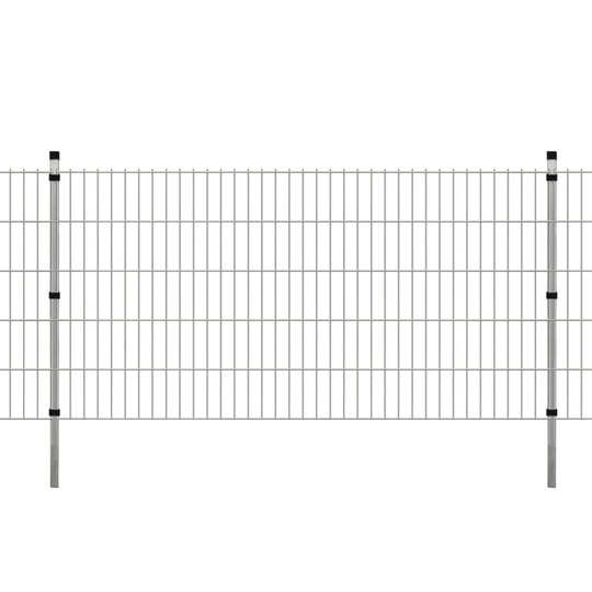 vidaXL 2D paneler og pæle til havehegn, 2.008x1.030 mm, 18 m, sølvgrå