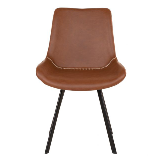 Spisebordsstol i brun PU med sorte ben HN1226 - 1001314