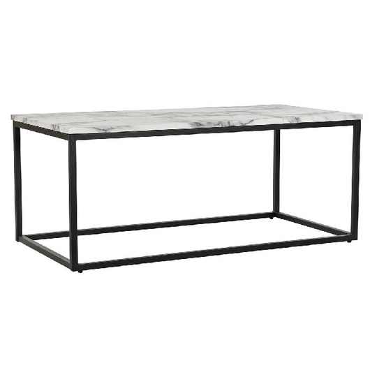 Sofabord DKD Home Decor Sort Hvid Metal Træ MDF (110 x 55 x 45 cm)