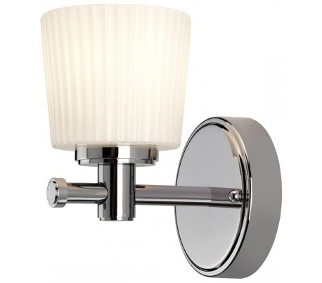 Binstead Badeværelseslampe i stål og glas H16,5 cm 1 x G9 LED - Poleret krom/Hvid
