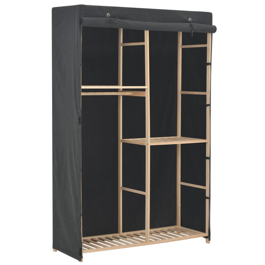 vidaXL klædeskab i 3 niveauer 110 x 40 x 170 cm stof grå