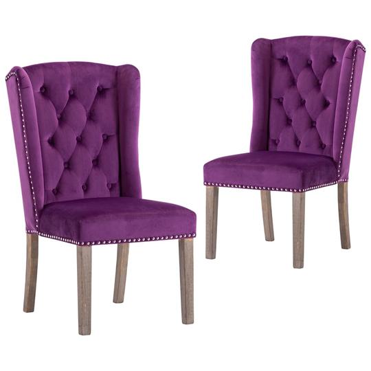 vidaXL spisebordsstole 2 stk. velour lilla