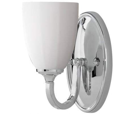 Perry Badeværelseslampe i stål og glas H22,2 cm 1 x G9 LED - Poleret krom/Hvid