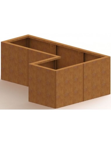 Kansas højbed uden bund H40 x B120 x D40/80 cm i corten stål
