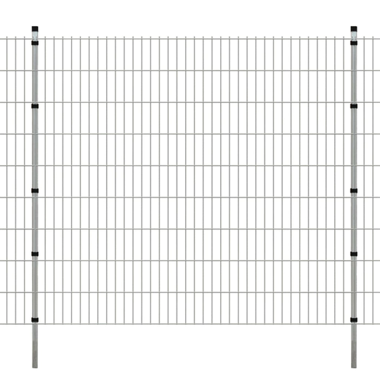 vidaXL 2D Havehegnspaneler & Pæle 2008x1830 mm 34 m Sølv