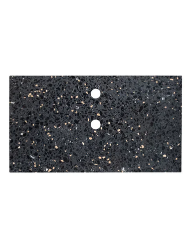 Marcel topplade med afløbshuller 80 x 45 cm terrazzo - Sort