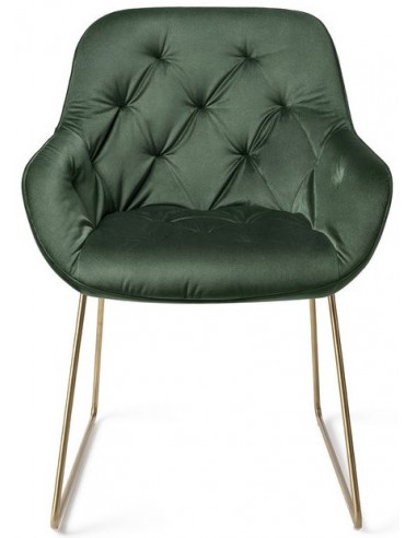 2 x Tara Spisebordsstole H84 cm velour - Guld/Junglegrøn