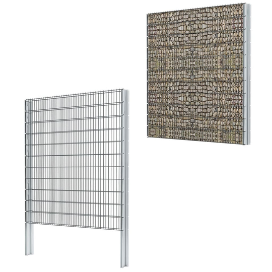vidaXL 2D gabionhegn galvaniseret stål 2,008x2,23 m 10 m grå