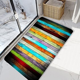 farvet træ digital print gulvmåtte moderne bademåtter nonwoven memory foam nyhed badeværelse
