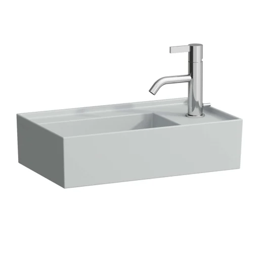 Kartell Laufen håndvask, 46x28 cm, højrevendt, mat grå