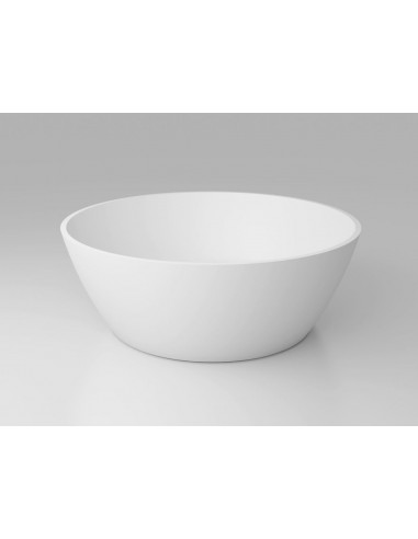 BETA V4 rundt fritstående badekar Ø140 cm solid surface - Mat hvid
