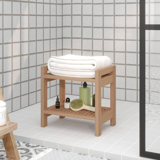 vidaXL badestol 45x30x45 cm massivt teaktræ