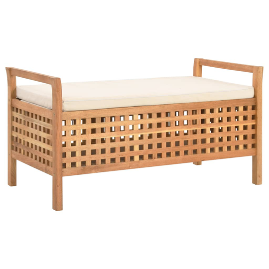 vidaXL opbevaringsbænk 93 x 49 x 49 cm massivt valnøddetræ