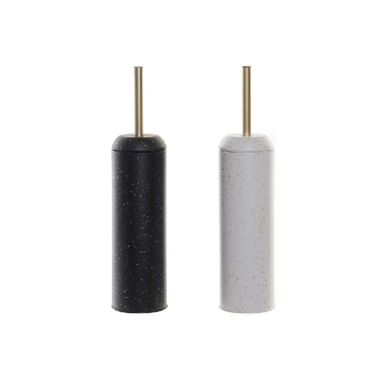 Toiletbørste DKD Home Decor Sort Hvid polypropylen Glam (9.6 x 9.6 x 38 cm) (2 pcs)