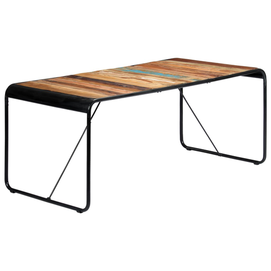 vidaXL spisebord 180x90x76 cm massivt genbrugstræ