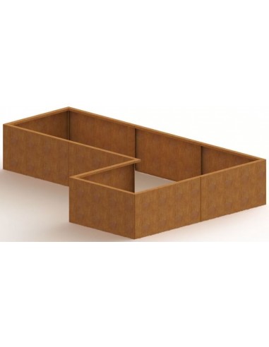 Kansas højbed uden bund H60 x B240 x D80/160 cm i corten stål