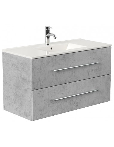 Homeline komplet badmiljø i mdf og mineralsten H54 x B100 cm - Betongrå