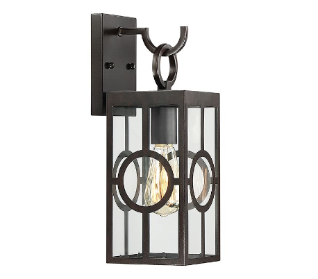 Lauren 1 Væglampe H36 cm - Antik bronze/Klar