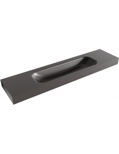 BIG LARGE væghængt håndvask 190 x 46 cm Solid surface - Mørkegrå