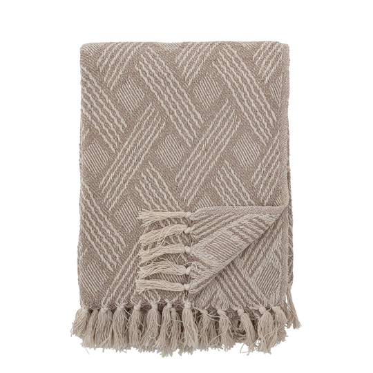 Bloomingville Plaid, Natur, Genanvendt Bomuld - Hurtig levering og gratis fragt over 99 DKK.