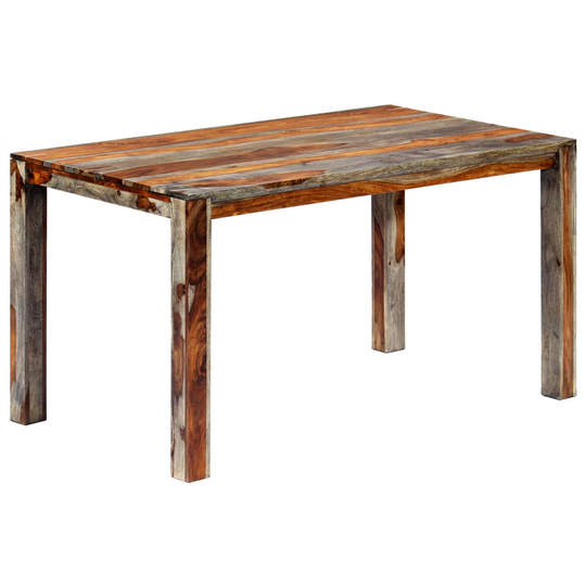 vidaXL spisebord massivt sheeshamtræ 140 x 70 x 76 cm grå