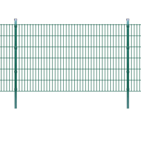 vidaXL 2D paneler og pæle til havehegn, 2.008x1.230 mm, 40 m, grønne