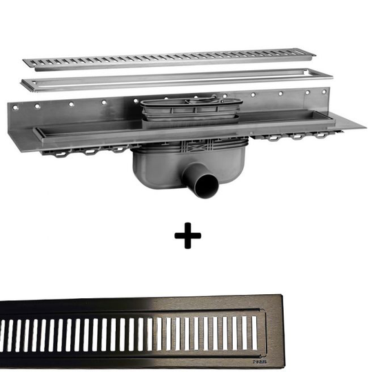 Purus Line 900mm Vandret Med Sort Rist Sampak