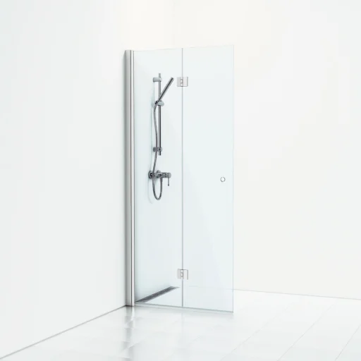 Svedbergs Skoga svingbar foldevæg 67 cm, klart glas/mat alu
